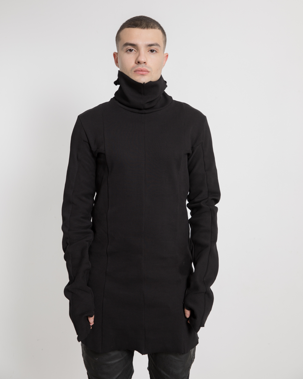 Black 2024 turtleneck hoodie